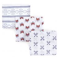 Yoga Sprout Muslin Swaddle Blankets, Fox 3 Pack