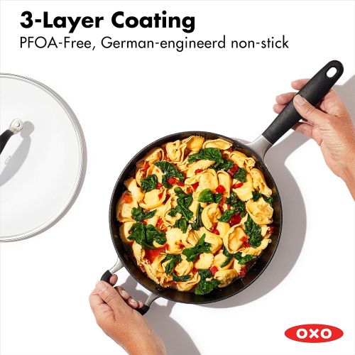 옥소 OXO Good Grips Nonstick Black Chefs Pan with Lid,