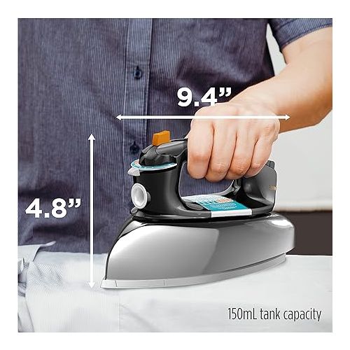  BLACK+DECKER The Classic Iron, F67E-T, Aluminum Soleplate, Steam or Dry Ironing, 7 Temperature Settings, Anti-Drip