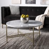 Safavieh SFV8107B Couture High Line Collection Cassie White Marble Glam Coffee Table