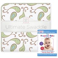 SwaddleDesigns Ultimate Swaddle, X-Large Receiving Blanket + The Happiest Baby DVD Bundle,...