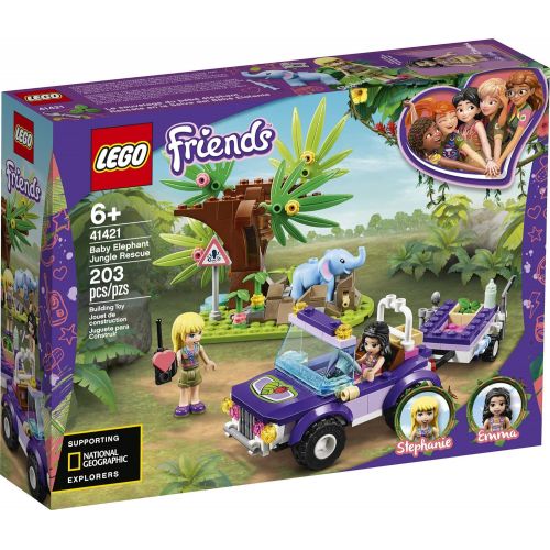  LEGO Friends Baby Elephant Jungle Rescue 41421 Adventure Building Kit; Animal Rescue Playset That Comes with a Toy Truck and Trailer, Plus Friends Emma and Stephanie, New 2020 (203