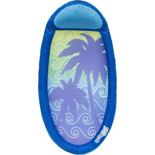스윔웨이즈 Swimways Original Spring Float Pool Lounger, Blue Palms