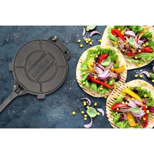  [아마존베스트]10 Inch Cast Iron Tortilla Press and 10 Inches Ceramic Tortilla Warmer by StarBlue with FREE Recipes ebook