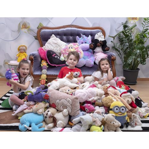  [아마존베스트]KROCO Stuffed Animal Storage Bean Bag Chair Cover for Kids - Bean Bags Chairs Plush Toys - Stuff Animals Beanbag Toy Storage -Cool Decor Toddler Room for Girls Princess - Baby Pink