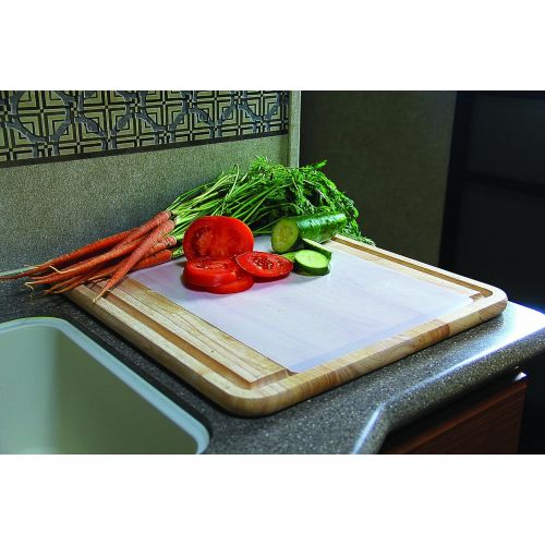  Camco 43753 A Hardwood Cutting Board and Stove Topper With Non Skid Backing, Includes Flexible Cutting Mat