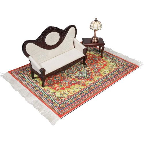  Inusitus Dollhouse Carpet - Miniature Dolls House Rugs - Toys 10x7 1 Scale (Red)