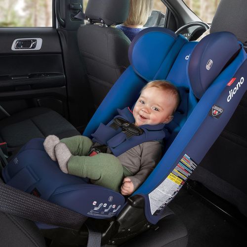  Diono Radian 3RXT, 4-in-1 Convertible Extended Rear and Forward Facing Car Seat, Steel Core, 10 Years, Ultimate Safety & Protection, Slim Design - Fits 3 Across, Blue Sky