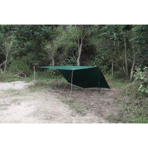  MIER Outdoor Ultralight Waterproof Tent Tarp Windproof Hammock Rain Fly SilNylon Ripstop Backpacking Camping Shelter, 6 Stakes and 8 Ropes Included