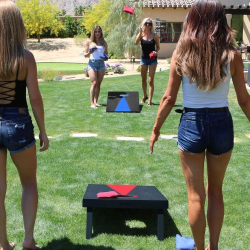  GoSports Regulation Size Solid Wood Cornhole Set - Includes Two 4 x 2 Boards, 8 Bean Bags, Carrying Case and Game Rules