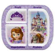 Zak Designs Zak! Designs Healthy by Design 4-Section Plate featuring Sofia The First, Break-resistant and BPA-free Melamine