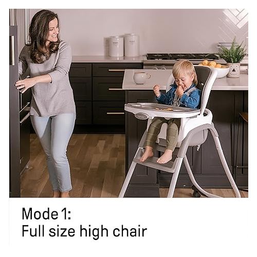 인제뉴어티 Ingenuity SmartClean Trio Elite 3-in-1 Convertible Baby High Chair, Toddler Chair, and Dining Booster Seat, For Ages 6 Months and Up, Unisex - Slate