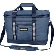 CleverMade Maverick Collapsible Cooler Bag - 50 Can Insulated Leakproof Soft Sided Beverage Tote with Shoulder Strap, Bottle Opener and Storage Pockets, Navy, Large, One Size