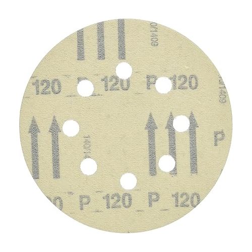  BOSCH SR5R120 5-Piece 120 Grit 5 In. 8 Hole Hook-And-Loop Sanding Discs