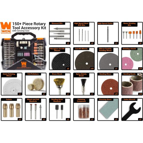  [아마존베스트]WEN 230151A 150-Piece Rotary Tool Accessory Kit with Carrying Case
