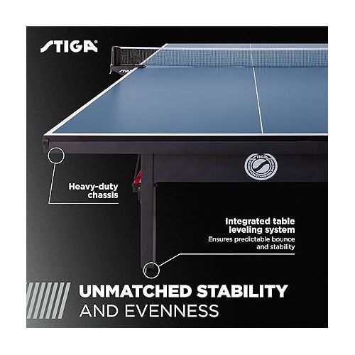 스티가 STIGA Advantage Series Ping Pong Tables - 13-25mm Performance Tops - Quickplay 10 Minute Assembly - Playback Mode - Recreational to Tournament-Level Table Tennis Table