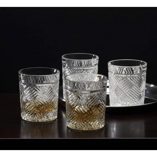  [아마존베스트]Mikasa Ballard Braid Double Old Fashioned Glass, 9.3-Ounce, Set of 4