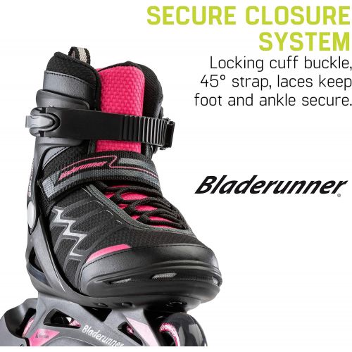 롤러블레이드 [아마존베스트]Rollerblade Bladerunner Advantage Pro XT Womens Adult Fitness Inline Skate, Black and Pink, Inline Skates