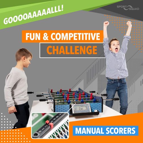  JOOLA Sport Squad FX40 40 inch Table Top Foosball Table for Adults and Kids - Compact Mini Tabletop Soccer Game - Portable Recreational Hand Soccer for Game Room & Family Game Night - In