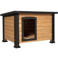 Best Choice Products Wooden Log Cabin Dog House w/Opening Roof for Small Dogs, Outdoor Kennel, Pet Shelter -Brown