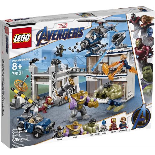  LEGO Marvel Avengers Compound Battle 76131 Building Set includes Toy Car, Helicopter, and popular Avengers Characters Iron Man, Thanos and more (699 Pieces)