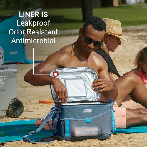 콜맨 Coleman SPORTFLEX Soft Cooler with 4-Way Stretch Mesh Pockets, Expandable Active Stretch Side Pockets, Cooler Bag, Soft Sided Cooler, Insulated Lunch Bag, Camping Cooler