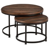Stone & Beam Wood and Metal Nesting Tables, 34 W, Pine