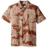 Obey Mens City Division Woven Short Sleeve Button Up Shirt