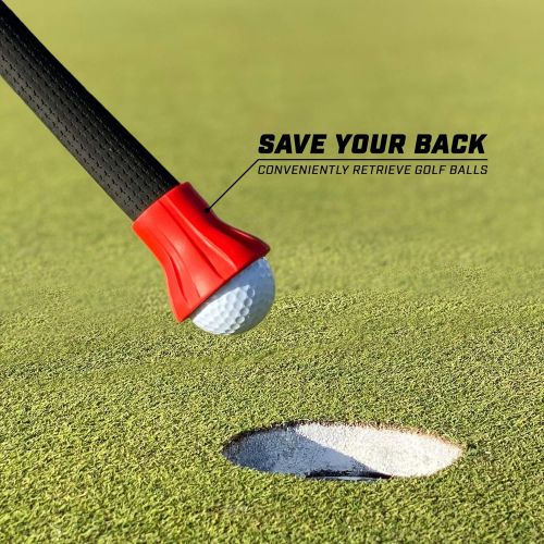  GoSports Golf Ball Pickup Tool - 3 Pack Putter Attachment Ball Retriever, Red, Black, White