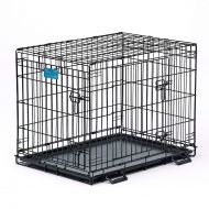 MISC 36 Inch Dog Crate 2 Doors Kennel Collapsible Dog Cage Large Dogs Double Doors Metal Divider Folding Portable Strong Black