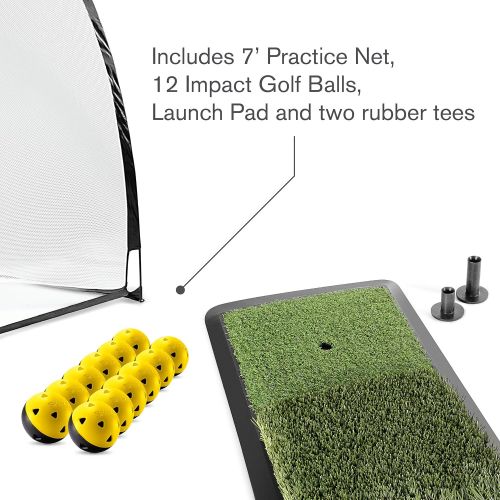 스킬즈 SKLZ Home Golf Driving Range Kit with Net, Golf Balls, Launch Pad, and Tees