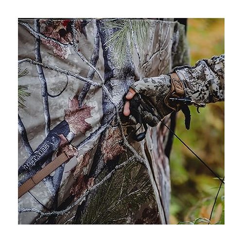  Barronett Blinds Ox Portable Hunting Blind, Pop-Up Hub Blind, Durable Oxhide Fabric, Panoramic Shooting Window, Bloodtrail Backwoods