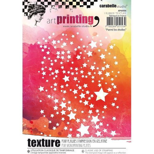  [아마존베스트]Carabelle Studio Art Printing Rubber Texture Stamp, Underneath The Stars, Rectangle for Gel Monoprint Plates, us:one size, Multi-colored