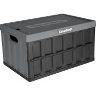 CleverMade CleverCrates 62 Liter Collapsible Storage Bin/Container: Solid Wall Utility Basket/Tote with Lid, Charcoal