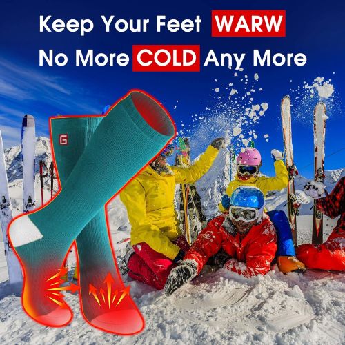  Autocastle Heated Socks for Men/Women-Rechargeable Electric Battery Heat Socks,Winter Warm Novelty Heat Insulated Sox Kit,Thick Thermo Skiing Heating Stockings,Hunting Climbing Hiking Foot Wa