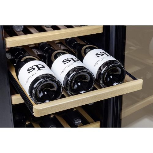  Caso CASO WineComfort 38 Design Weinkuehlschrank fuer bis zu 38 Flaschen (bis zu 310 mm Hoehe), zwei Temperaturzonen 5-20°C, Getraenkekuehlschrank, Energieklasse A