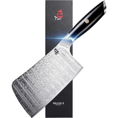  TUO Chef Knife 10 inch&Cleaver Knife 6.5 inch AUS 8 Japanese Stainless Steel Chefs Knife with Ergonomic G10 Handle, Japanese Pro kitchen Knife&Butcher Knife with Gift Box FALCON
