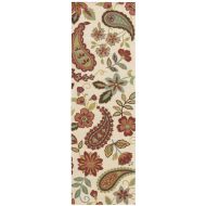 Rug Squared Sea Breeze Paisley Rug Runner (SEB06), 2-Feet 6-Inches by 8-Feet, Ivory