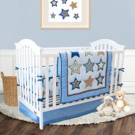 The Lucky Baby Boutique Twinkle Star Crib Bedding Set for Boys - 4 Pieces Nursery Bedding in Blue