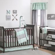 Mint Green and Grey Arrow Stripe 4 Piece Baby Crib Bedding Set by The Peanut Shell