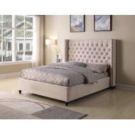 Best Master Furniture T1920 Holland Tufted Platform Bed, Cal King Beige