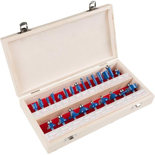  Stalwart - RBS024 Router Bit Set- 24 Piece Kit with ¼” Shank and Wood Storage Case By (Woodworking Tools for Home Improvement and DIY) Wood