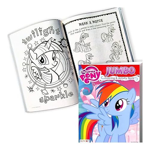 마이 리틀 포니 My Little Pony Coloring Book with Take-N-Play Set - 96-page Coloring Book, My Little Pony Stickers, and Markers