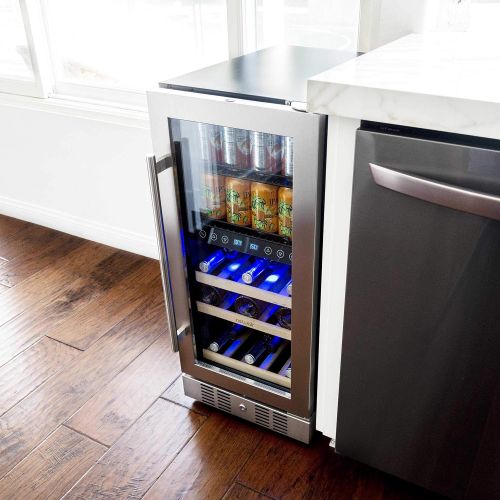  [아마존베스트]NewAir NWB057SS00 Wine and Beverage Refrigerator, Silver, 57 Bottle and Can