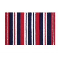 C&F Home Hooked White, & Blue Stripes Patriotic Rug, Red