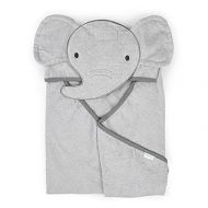 Ingenuity Clean & Cuddly Hooded Baby Elephant Bath Animal Towel - Perfect Shower Gift - Grazer