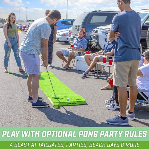  [아마존베스트]GoSports Battleputt Golf Putting Game, 2-on-2 Pong Style Play with 11’ Putting Green, 2 Putters and 2 Golf Balls