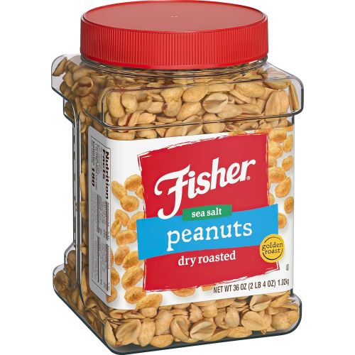  [무료배송]Fisher Nuts Fisher Snack Dry Roasted Sea Salt Peanuts, 36oz (Pack of 6)