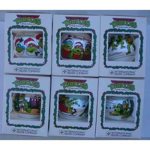  Teenage Mutant Ninja Turtles Set Of (6) Christmas Ornaments From 1990