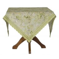 April Cornell Jacobs Court Linen in Green Tablecloth - 54 square
